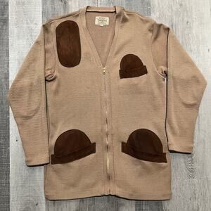 VTG 40s 50s Bob Allens Gun Club Sportswear Hunting Shooting Zip Sweater Cardigan